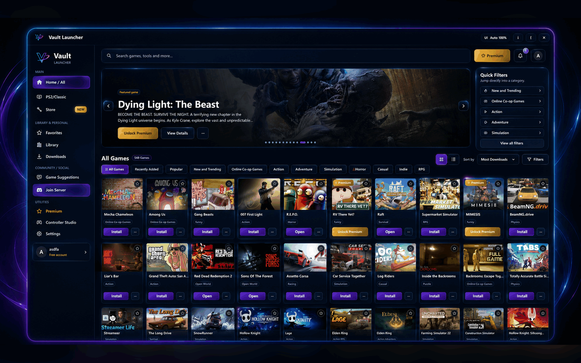 Vault Launcher product interface preview